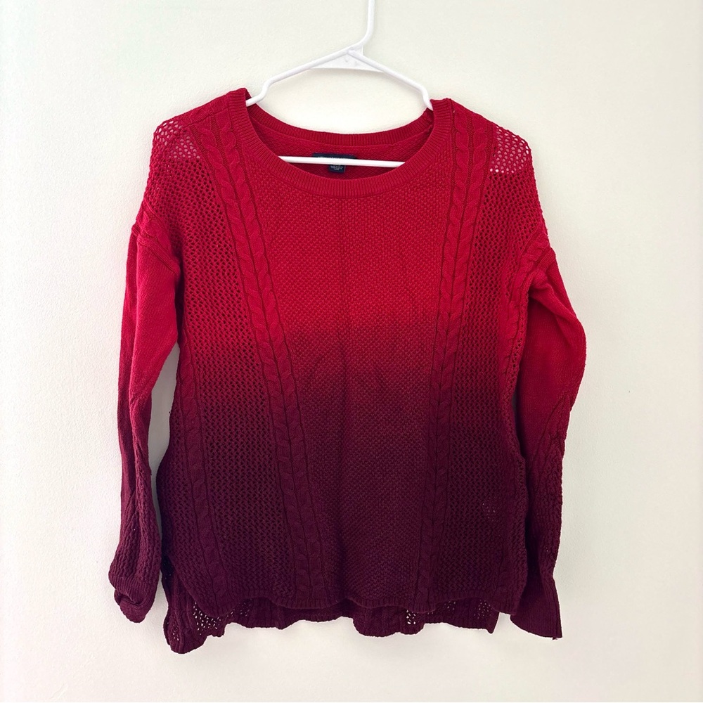 burgundy and red ombre American Eagle sweater